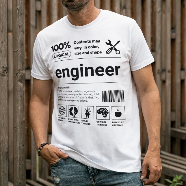 Camiseta Engraçado Código de Barras Moderno Presente do Eng (Criador carregado)