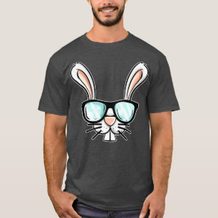 Camiseta Engraçado Coelhinho De Páscoa Com Óculos De Sol, P