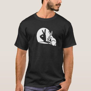 Camiseta Engraçado Coelho com a sombra da projeção de coelh
