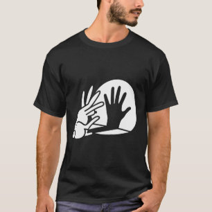 Camiseta Engraçado Coelho Mão-Mão-Sombra Humor