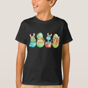 Camiseta Engraçado Coelho T Rex Dinossauro Páscoa Coelho Ov