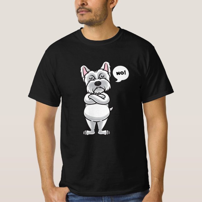 Camiseta Engraçado com o cão Westie (Frente)