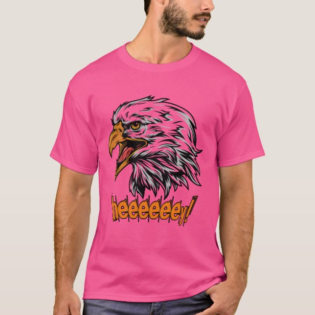 Camiseta Engraçado com o Cartoon Eagle Bird (Frente)