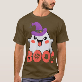 Camiseta Engraçado Com O Chapéu Da Bruxa Fantasma Para Meni