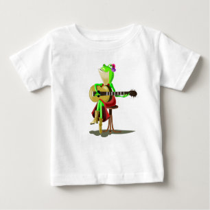 Camiseta Engraçado com Sapo tocando violão