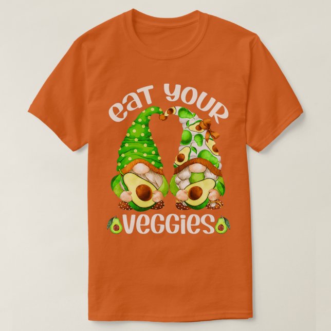 Camiseta Engraçado Coma Seus Vegos, Fresco Avocado (Frente do Design)