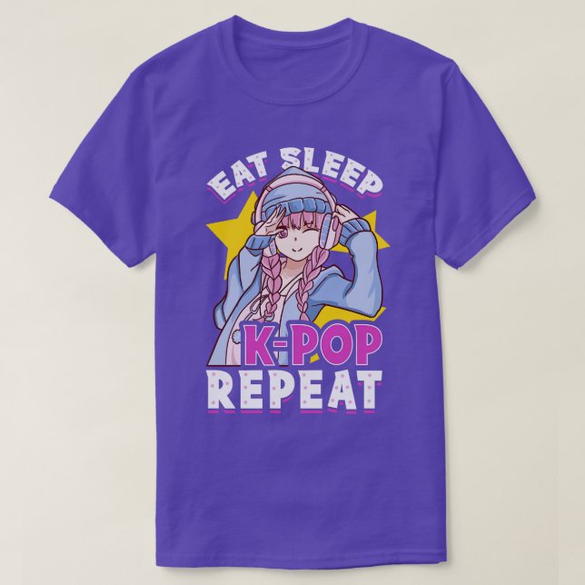 Camiseta Engraçado Coma Sono KRepeat Música Coreana (Frente do Design)