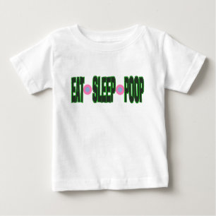 Camiseta Engraçado Coma Sono Poop Bebê Onsie