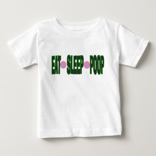 Camiseta Engraçado Coma Sono Poop Bebê Onsie (Frente)