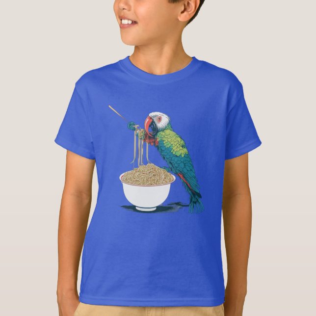 Camiseta Engraçado Comendo Ramen Noodles (Frente)