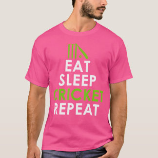 Camiseta Engraçado Comer Cricket De Sono Repito Para O Críq