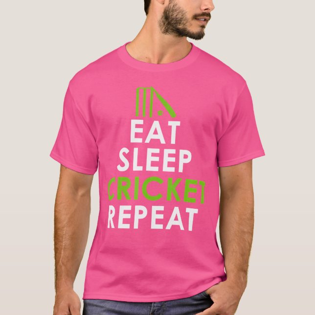 Camiseta Engraçado Comer Cricket De Sono Repito Para O Críq (Frente)
