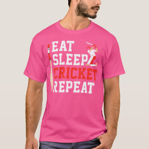 Camiseta Engraçado Comer Cricket De Sono Repito Para O Críq