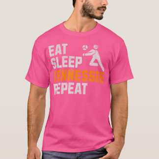 Camiseta Engraçado Comer Dormindo Tennessee Repete Voluntea
