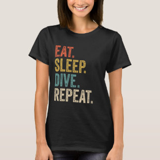 Camiseta Engraçado Comer Mergulho De Sono Repetir Mergulho 