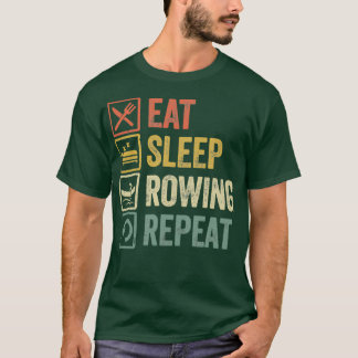 Camiseta Engraçado comer sono remando retro dom retro prese