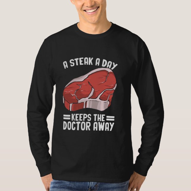 Camiseta Engraçado Comida De Bife Aspas De Bife (Frente)