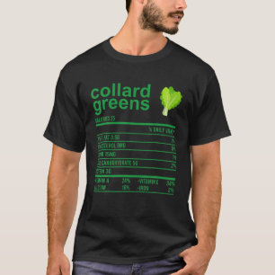 Camiseta Engraçado Comida de Fatos Nutricionais, Collard G