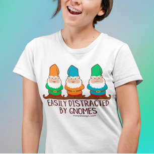 Camiseta Engraçado confundido facilmente por gnomos