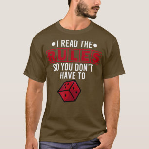 Camiseta Engraçado Conselho De Jogo De Tabletop Eu Li As Re