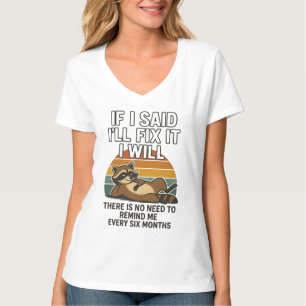 Camiseta Engraçado consertar a citação de ti com Raccoon