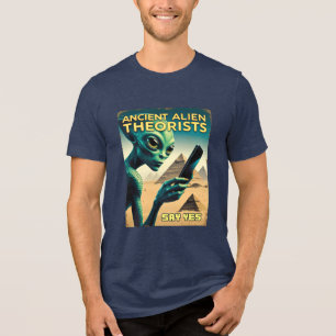 Camiseta Engraçado Conspiração da Pirâmide Alienígena Antig