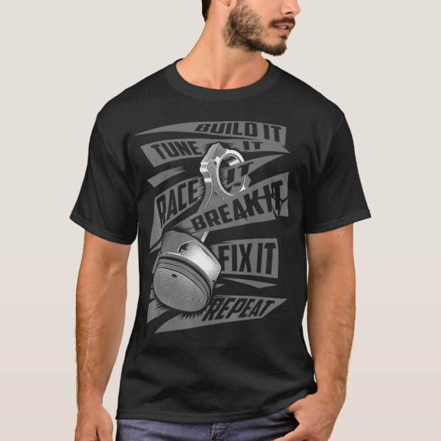 Camiseta Engraçado Construí-Lo Ajustá-Lo E Quebra-O (Frente)