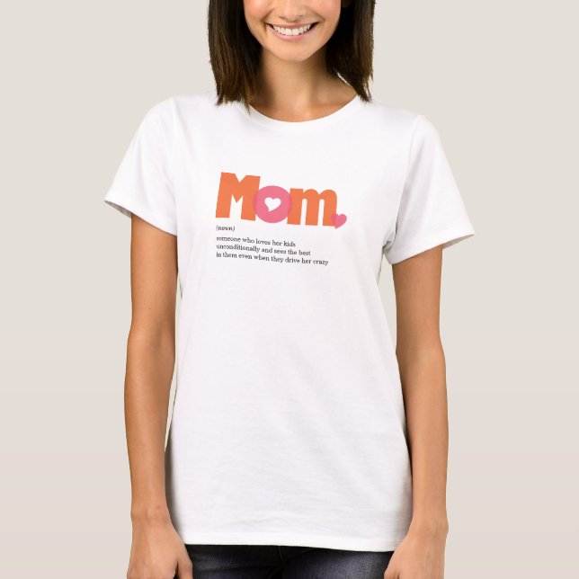 Camiseta Engraçado cor-de-rosa Definição de camiseta-mãe (Frente)