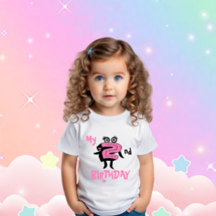 Camiseta Engraçado cor-de-rosa número dois.