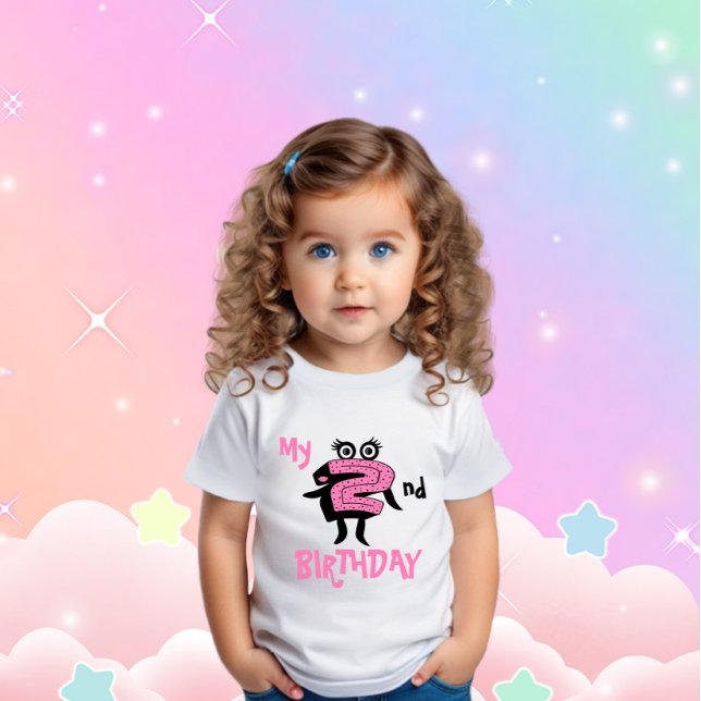 Camiseta Engraçado cor-de-rosa número dois. (Criador carregado)