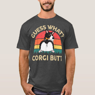 Camiseta Engraçado Corgi adivinha o que o Bumbum Tricolor C