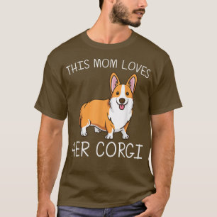 Camiseta Engraçado Corgi Art Para Mamãe Welsh Corgi Dog Ani