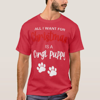Camiseta Engraçado Corgi Puppy Dog de Natal