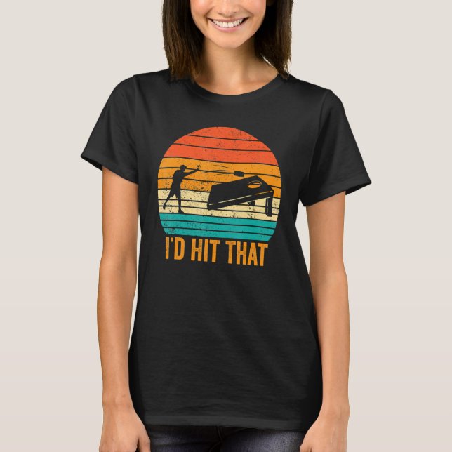Camiseta Engraçado Cornhole Corn Hole Retro... (Frente)