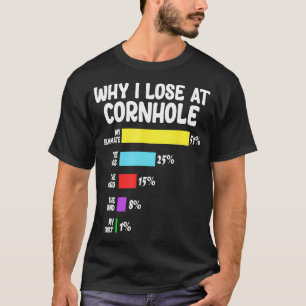Camiseta Engraçado Cornhole Por Que Eu Perder Em Cornhole P