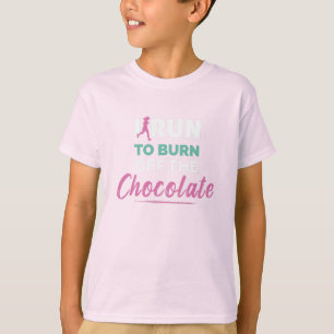 Camiseta Engraçado correndo para queimar o chocolate