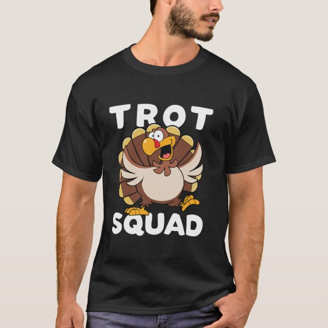 Camiseta Engraçado Correndo Turca Óculos de sol Trot Squad  (Frente)