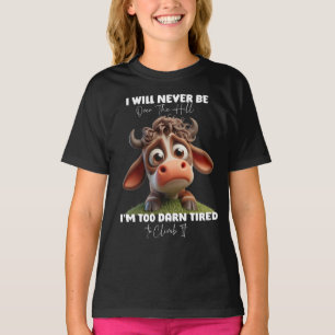 Camiseta Engraçado Cow Cote Dom Que Nunca Estarei No Morro