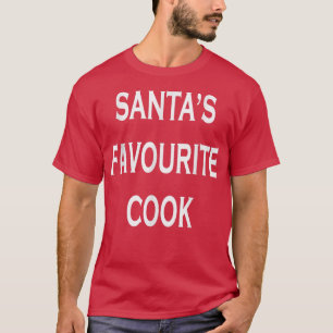 Camiseta Engraçado Cozinhar Chef Santas Cozinha Favorita