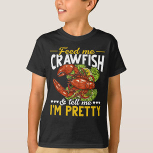 Camiseta Engraçado Crawfish Cita Frutos do Mar