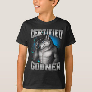 Camiseta Engraçado Cringe Sigma Lobo Certificado Gooner