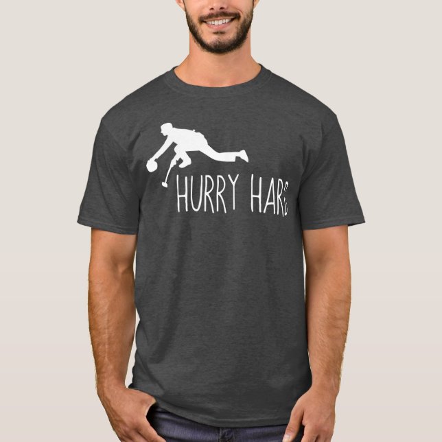 Camiseta Engraçado Curling Hurry Duro Legal Curler Gift (Frente)