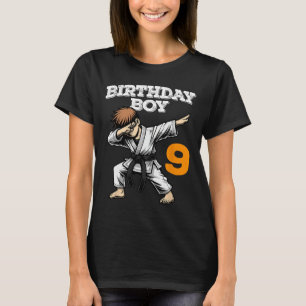 Camiseta Engraçado Dabbing 9º Aniversário Boy Karate 9 anos