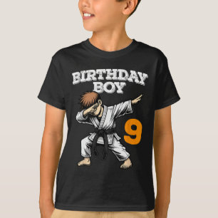 Camiseta Engraçado Dabbing 9º Aniversário Boy Karate 9 anos