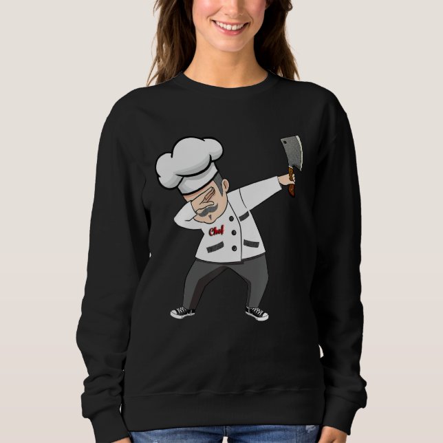 Camiseta Engraçado Dabbing Chef TShirt Dab Chef Pai Gift Cu (Frente)