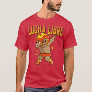 Camiseta Engraçado Dabbing Meican Luchador Wrestler Lucha L