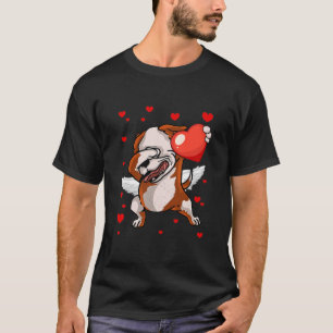 Camiseta Engraçado Dabbing Pitbull Dog Heart Dia de os nam