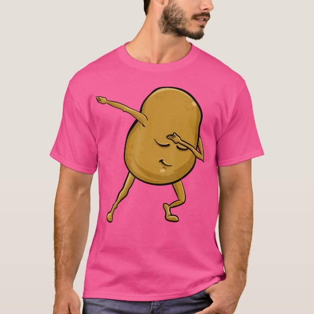 Camiseta Engraçado Dabbing Potato Gift Dançando Legal Spuds (Frente)