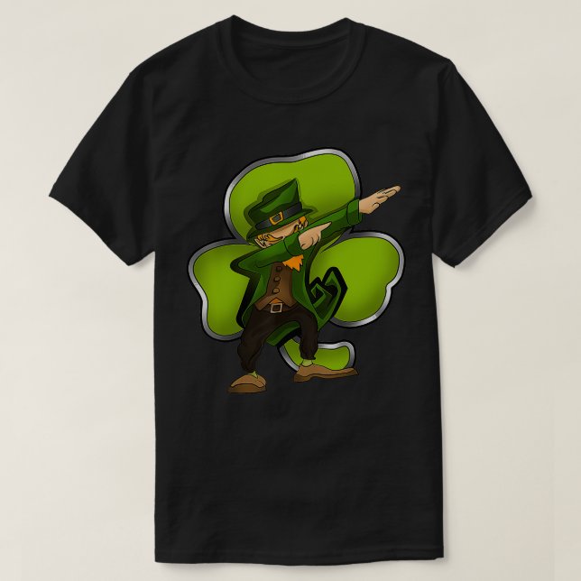 Camiseta Engraçado Dabbing St Patricks Day Kids (Frente do Design)
