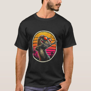 Camiseta Engraçado Dabbing T-Rex Retro Dinossauro Diversão